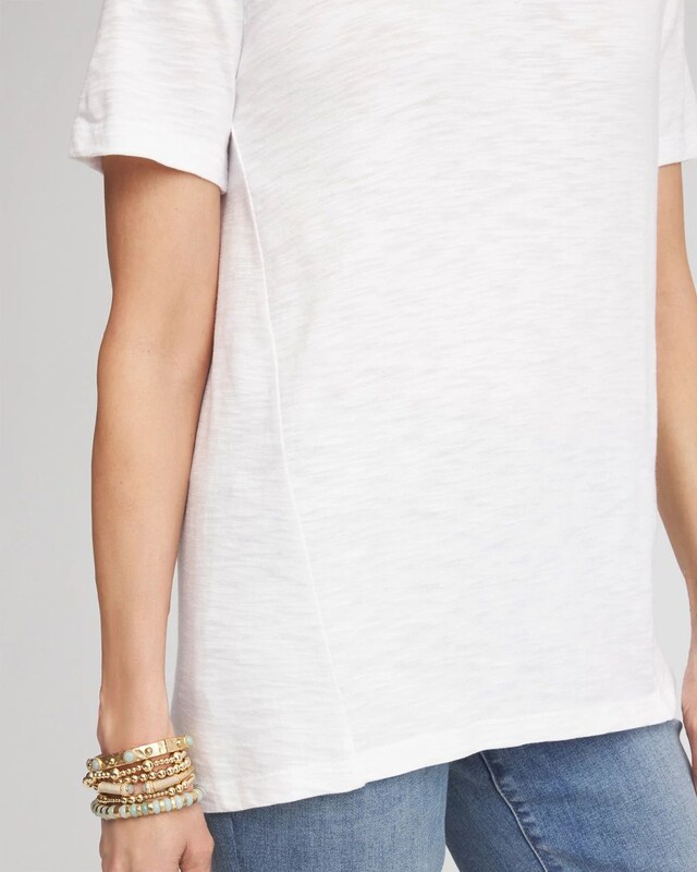 Cotton Slub V-Neck Tee - image 4
